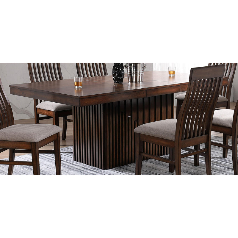  Coaster Furniture Briarwood 182991 77-inch Extension Leaf Dining Table - Mango Oak IMAGE 2