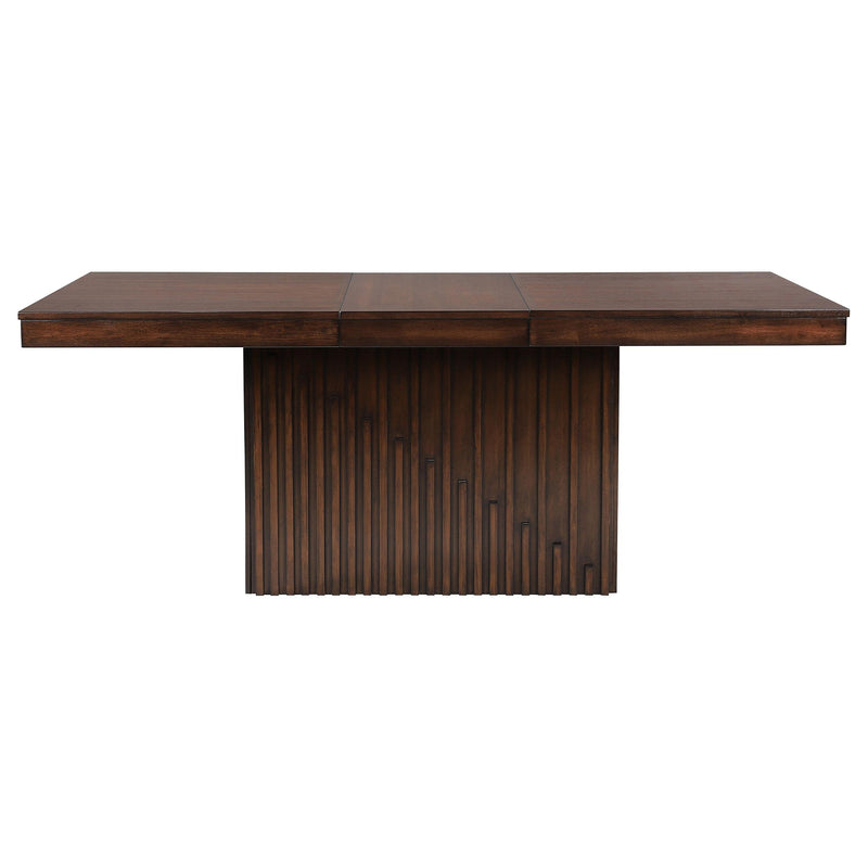  Coaster Furniture Briarwood 182991 77-inch Extension Leaf Dining Table - Mango Oak IMAGE 4