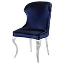  Coaster Furniture Cheyanne 190745 Upholstered Dining Side Chair - Ink Blue IMAGE 4