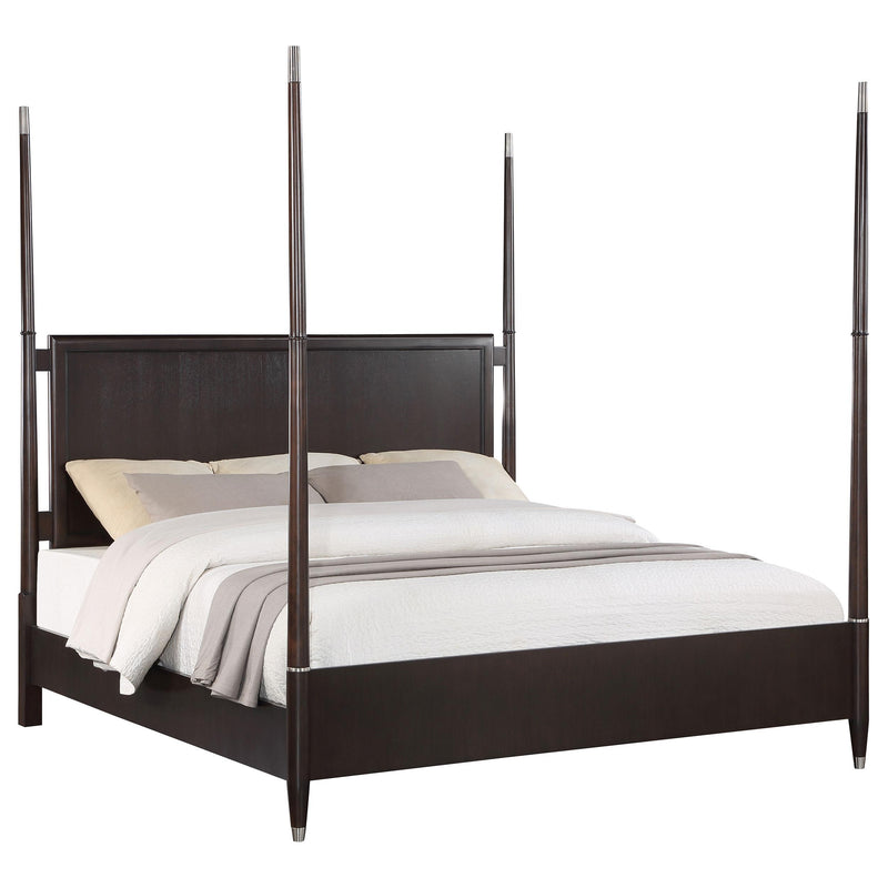  Coaster Furniture Emberlyn 223061Q Wood Queen Poster Bed - Brown IMAGE 4