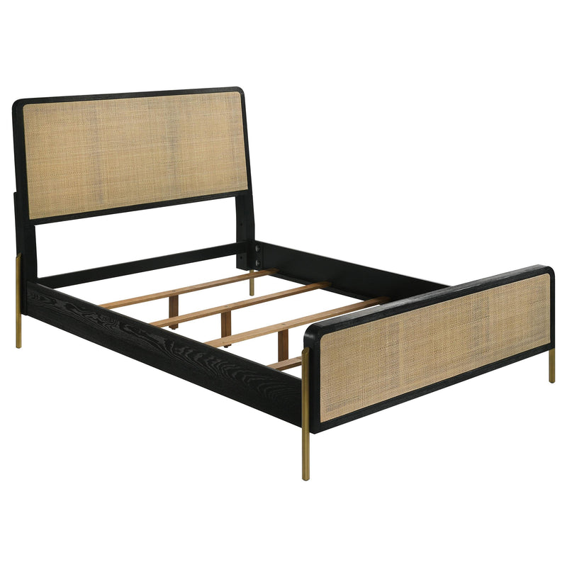  Coaster Furniture Arini 224330KE Rattan Eastern King Panel Bed - Black and Natural IMAGE 1