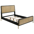  Coaster Furniture Arini 224330Q Rattan Queen Panel Bed - Black and Natural IMAGE 1