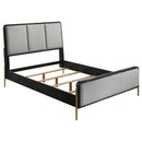 Coaster Furniture Arini 224331KE Upholstered Eastern King Panel Bed - Black and Grey IMAGE 1