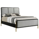  Coaster Furniture Arini 224331KE Upholstered Eastern King Panel Bed - Black and Grey IMAGE 3