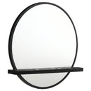  Coaster Furniture Arini 224338 Round Vanity Wall Mirror with Shelf - Black IMAGE 1