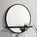  Coaster Furniture Arini 224338 Round Vanity Wall Mirror with Shelf - Black IMAGE 2