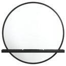  Coaster Furniture Arini 224338 Round Vanity Wall Mirror with Shelf - Black IMAGE 3