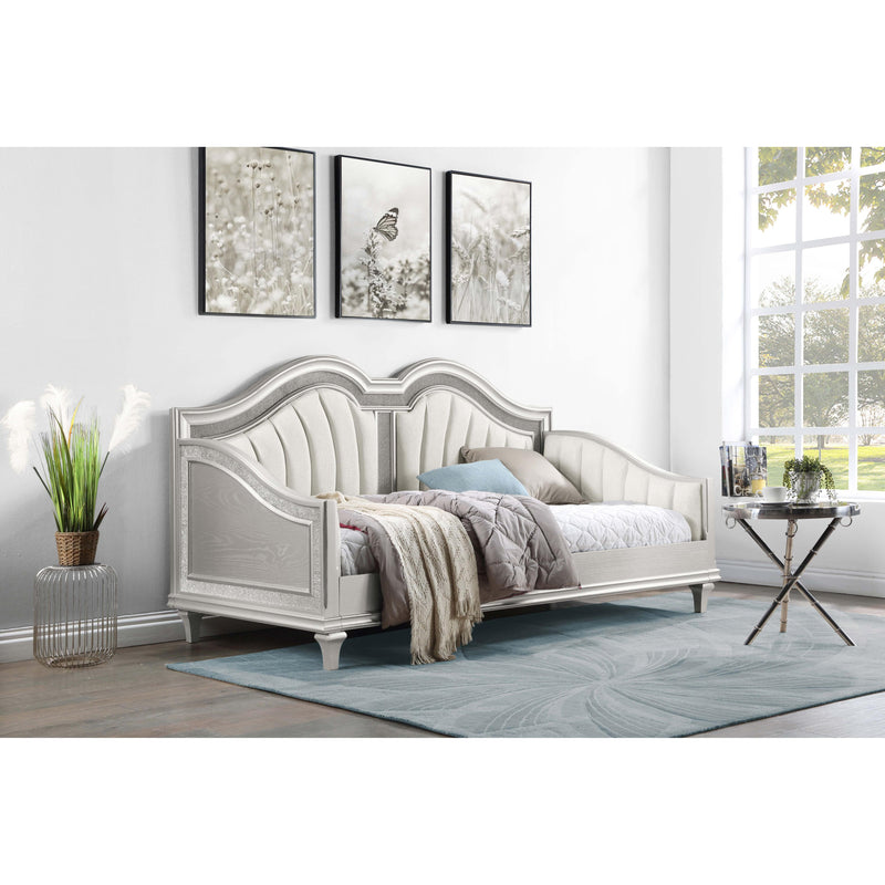  Coaster Furniture Evangeline 360121 Upholstered Twin DayBed - Silver Oak IMAGE 2