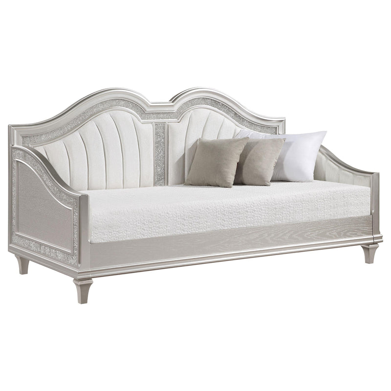  Coaster Furniture Evangeline 360121 Upholstered Twin DayBed - Silver Oak IMAGE 3