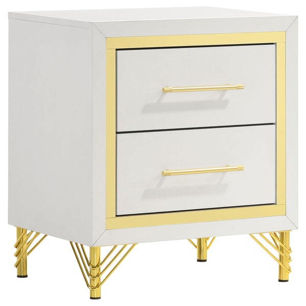  Coaster Furniture Lucia 224732 2-Drawer Nightstand Bedside Table - White IMAGE 1