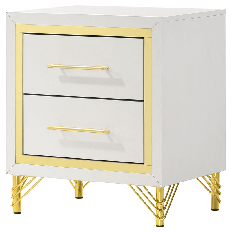  Coaster Furniture Lucia 224732 2-Drawer Nightstand Bedside Table - White IMAGE 4