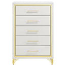  Coaster Furniture Lucia 224735 5-Drawer Bedroom Chest of Drawers - White IMAGE 3