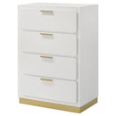  Coaster Furniture Caraway 224775 4-Drawer Bedroom Chest - White IMAGE 4