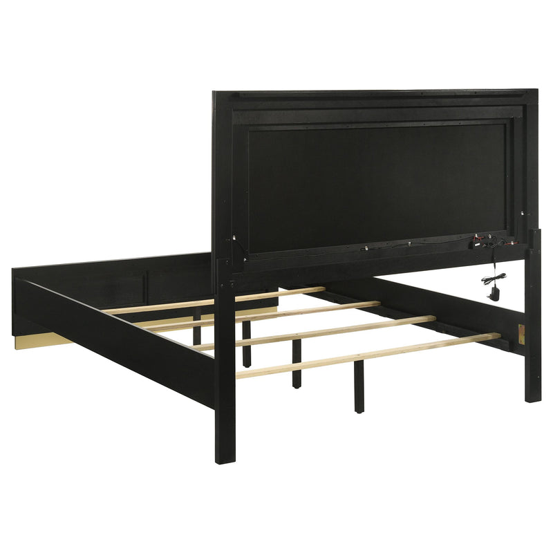  Coaster Furniture Caraway 224781KW Wood California King LED Panel Bed - Black IMAGE 3