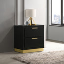  Coaster Furniture Caraway 224782 2-Drawer Nightstand - Black IMAGE 2