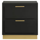  Coaster Furniture Caraway 224782 2-Drawer Nightstand - Black IMAGE 3