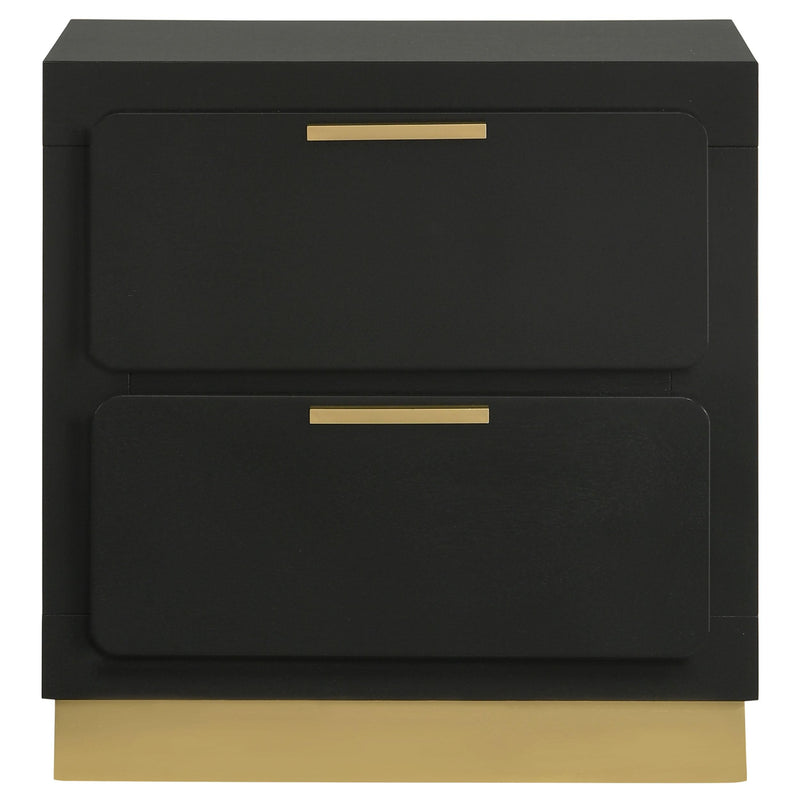  Coaster Furniture Caraway 224782 2-Drawer Nightstand - Black IMAGE 3