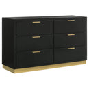  Coaster Furniture Caraway 224783 6-Drawer Dresser - Black IMAGE 1