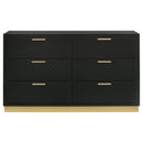  Coaster Furniture Caraway 224783 6-Drawer Dresser - Black IMAGE 4
