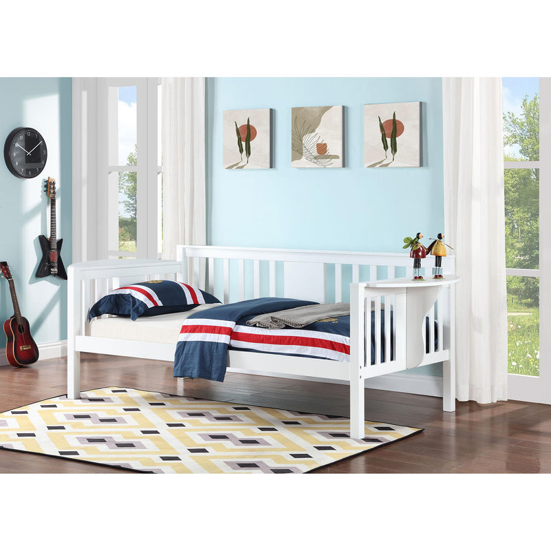  Coaster Furniture Bethany 300837 Wood Twin Daybed with Drop-down Tables - White IMAGE 2