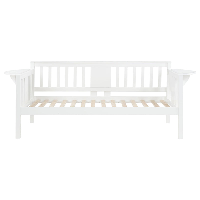  Coaster Furniture Bethany 300837 Wood Twin Daybed with Drop-down Tables - White IMAGE 5