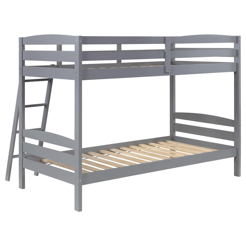  Coaster Furniture Rhea 460563T Wood Twin Over Twin Bunk Bed - Grey IMAGE 4