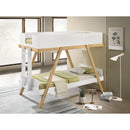  Coaster Furniture Frankie 460570T Wood Twin Over Twin Bunk Bed - White and Natural IMAGE 2
