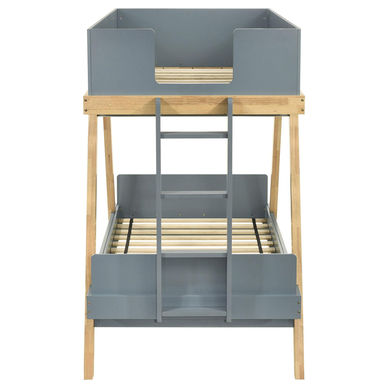  Coaster Furniture Frankie 460572T Wood Twin Over Twin Bunk Bed - Blue and Natural IMAGE 4