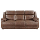  Coaster Furniture Ellington 508281 Upholstered Padded Arm Sofa - Dark Brown IMAGE 3