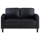  Coaster Furniture Ruth 508362 Upholstered Track Arm Loveseat - Black IMAGE 3