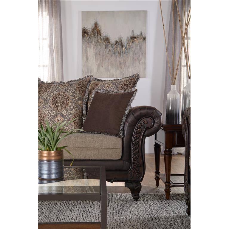  Coaster Furniture Elmbrook 508571 Upholstered Rolled Arm Sofa - Brown IMAGE 3