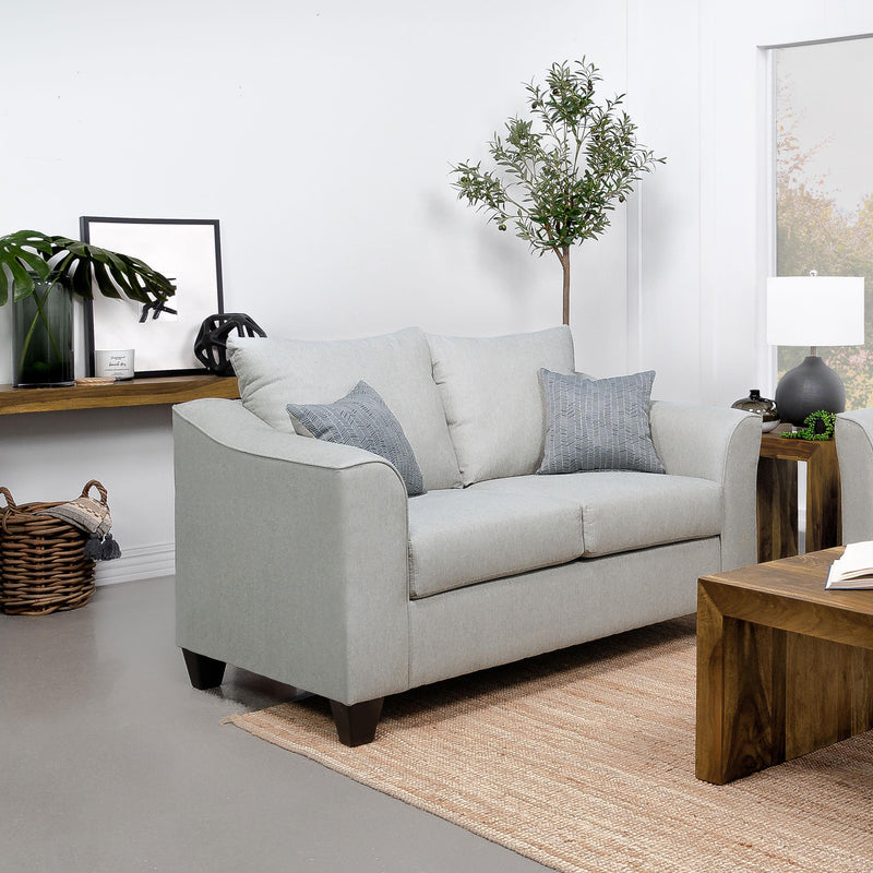  Coaster Furniture Salizar 508582 Upholstered Flared Arm Loveseat - Sand IMAGE 9