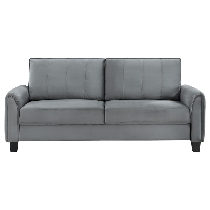  Coaster Furniture Davis 509634 Upholstered Rolled Arm Sofa - Grey IMAGE 3