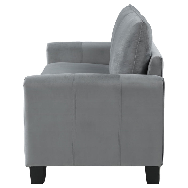  Coaster Furniture Davis 509634 Upholstered Rolled Arm Sofa - Grey IMAGE 5