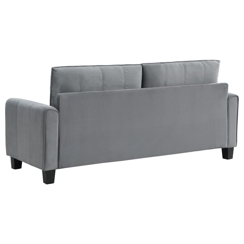  Coaster Furniture Davis 509634 Upholstered Rolled Arm Sofa - Grey IMAGE 6