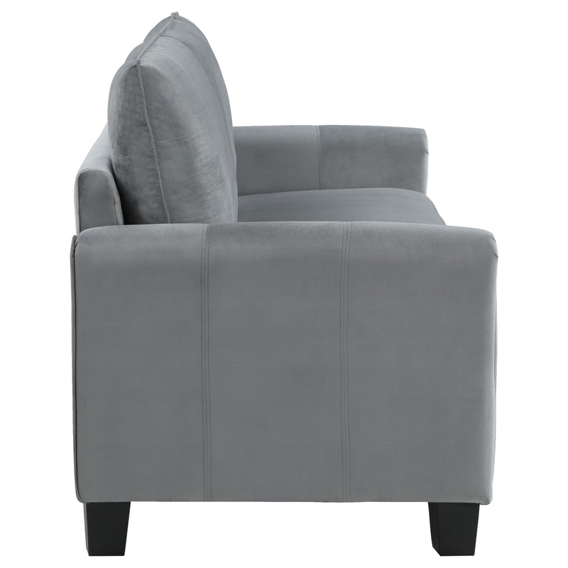  Coaster Furniture Davis 509634 Upholstered Rolled Arm Sofa - Grey IMAGE 8