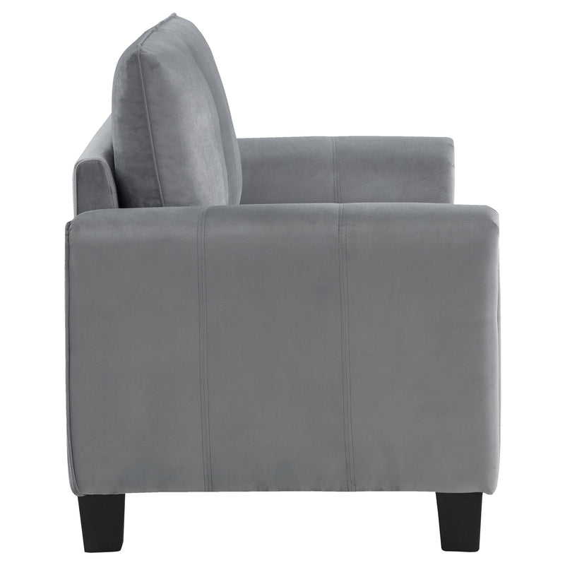  Coaster Furniture Davis 509635 Upholstered Rolled Arm Loveseat - Grey IMAGE 8