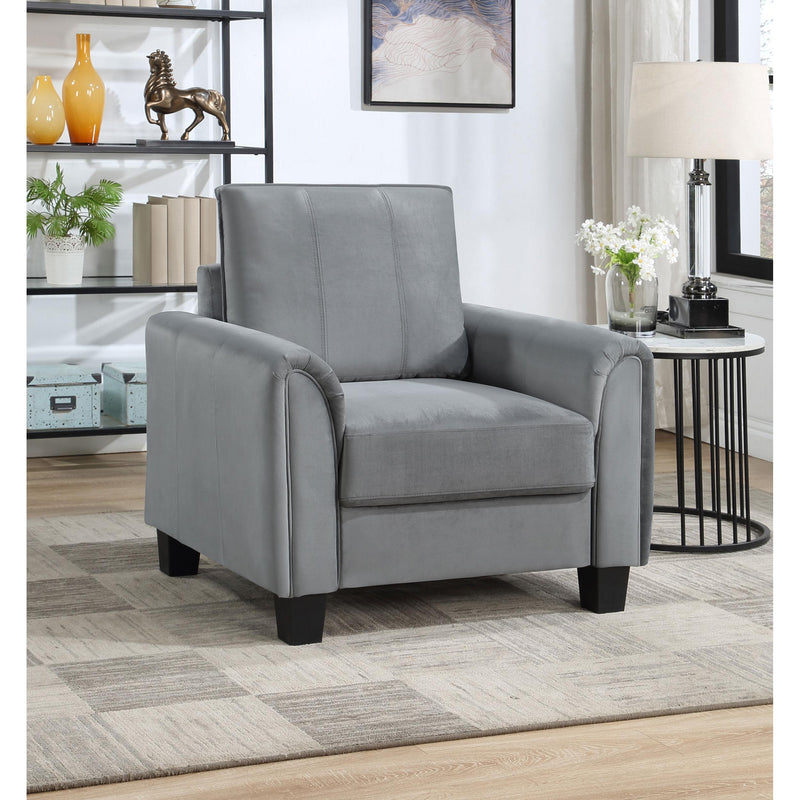  Coaster Furniture Davis 509636 Upholstered Rolled Arm Accent Chair - Grey IMAGE 2