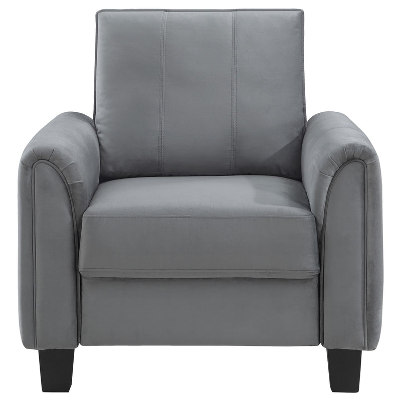  Coaster Furniture Davis 509636 Upholstered Rolled Arm Accent Chair - Grey IMAGE 3