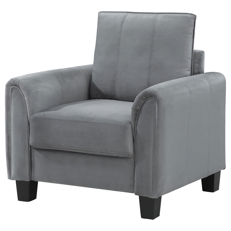  Coaster Furniture Davis 509636 Upholstered Rolled Arm Accent Chair - Grey IMAGE 4