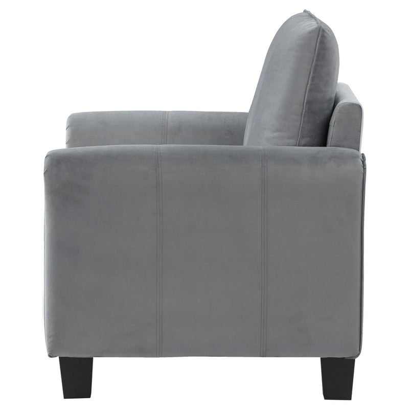  Coaster Furniture Davis 509636 Upholstered Rolled Arm Accent Chair - Grey IMAGE 5