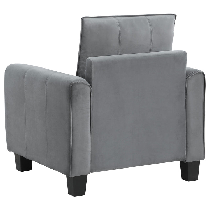  Coaster Furniture Davis 509636 Upholstered Rolled Arm Accent Chair - Grey IMAGE 6