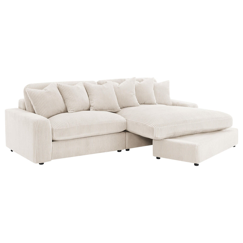  Coaster Furniture Blaine 509899 Upholstered Reversible Chaise Sectional Sofa - Sand IMAGE 2