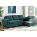  Coaster Furniture Samantha 511087 Upholstered Storage Sleeper Sectional Sofa - Teal IMAGE 10