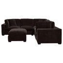  Coaster Furniture Lakeview 551464-SETA 5 pc Upholstered Modular Sectional Sofa - Dark Chocolate IMAGE 3
