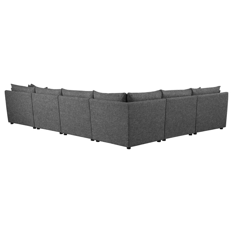 Coaster Furniture Sasha 551681-SET 6 pc Upholstered Modular Sectional - Barely Black IMAGE 3