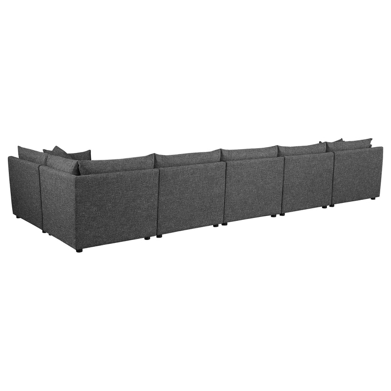  Coaster Furniture Sasha 551681-SET 6 pc Upholstered Modular Sectional - Barely Black IMAGE 7