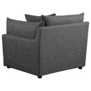  Coaster Furniture Sasha 551681-SETB 3 pc Upholstered Sofa - Barely Black IMAGE 13