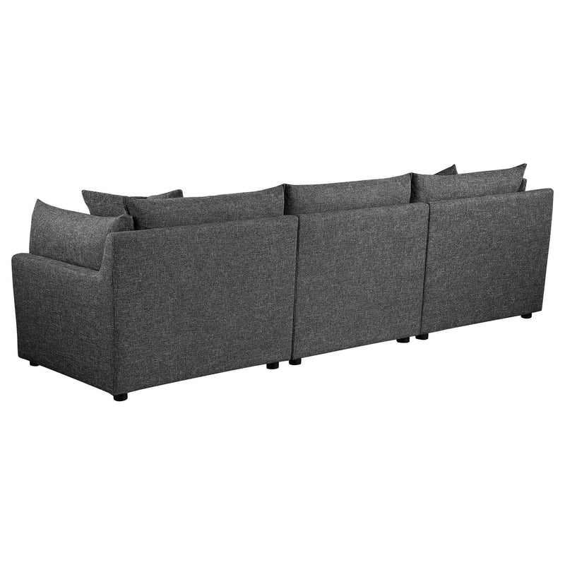  Coaster Furniture Sasha 551681-SETB 3 pc Upholstered Sofa - Barely Black IMAGE 5