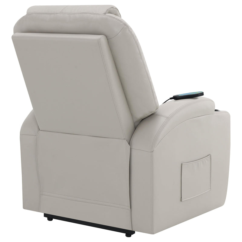  Coaster Furniture Sanger 600497P Upholstered Power Lift Massage Recliner - Champagne IMAGE 8